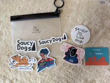 Saucy Dog 스티커 세트 클리어 파우치 포함