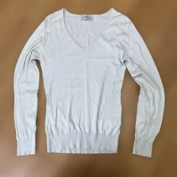 JOHN SMEDLEY 라이트 그레이 V넥 스웨터 S 코튼 니트