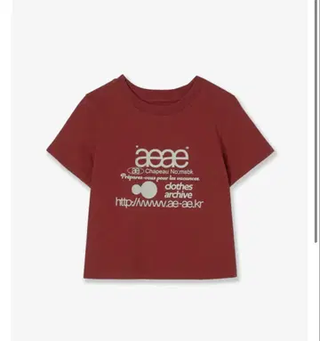 aeae WEB LOGO CROP T-SHIRTS BURGUNDY