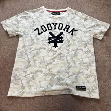 ZOO YORK 반팔 티셔츠 짧은 기장 y2k B계 카모 무늬