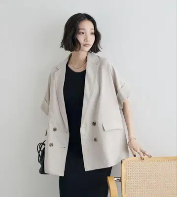 테크 린넨 반팔 셔츠 자켓