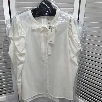 미사용 yori 리본 블라우스 36 화이트