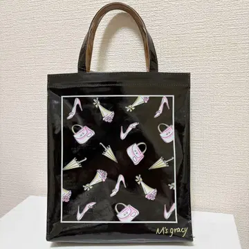 엠즈 그레이시 토트백 블랙 로고 팝 가방