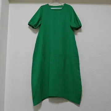 미사용 A 라인 불규칙한 밑단 플레어 맥시 원피스 그린 M