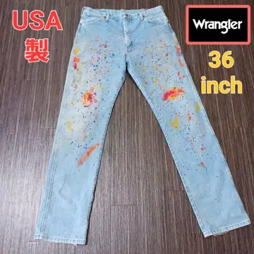 Wrangler USA제 90년대 페인트 가공 청바지 데님 36인치