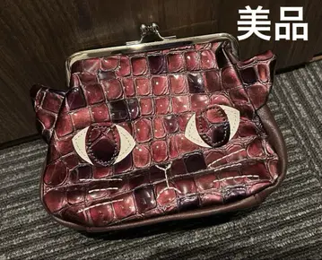 코코피오레 고양이 고양이 파우치 가마구치 가마구치 빨간색 계열 와인 레드