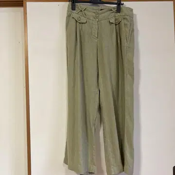 Emporio Armani 카키 와이드 팬츠