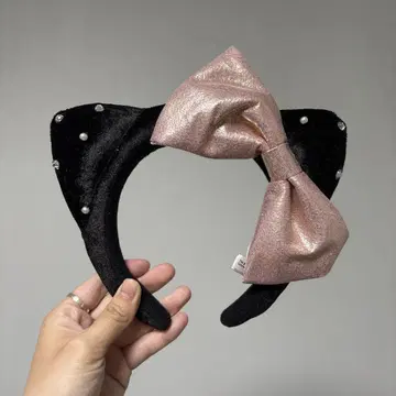 유니버셜 머리띠 키티 블랙 핑크