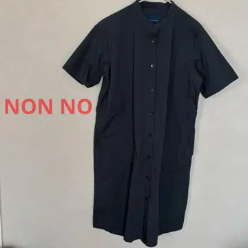 NON NO 반팔 셔츠 원피스 papas 네이비 일본제