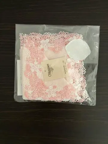 콘카와 레이스 손수건 봄의 만발 핑크 미개봉