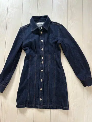 MOUSSY 다크 데님 셔츠 원피스