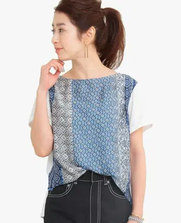 뷰티 & 유스 유나이티드 애로우즈 멀티 스카프 롤업 티셔츠