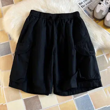블랙 카고 숏 팬츠