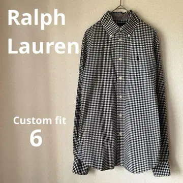 Ralph Lauren 깅엄 체크 긴팔 셔츠 랄프 로렌 화이트 블랙 L