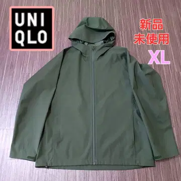 유니클로 블록 테크 방수 방풍 스트레치 후드티 XL
