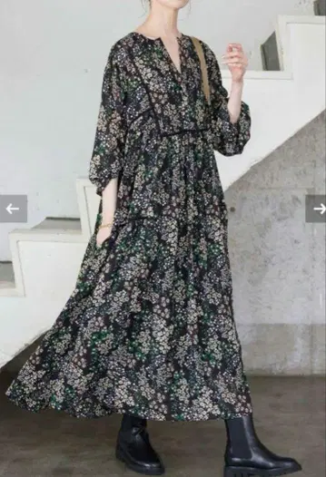 SLOBE IENA FLOWER PRINT 원피스 블랙 꽃무늬