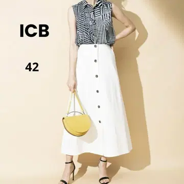 [새상품] ICB 아이시비 마 혼방 롱 플레어 스커트 화이트 ₩25300
