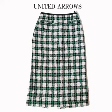 UNITED ARROWS 유나이티드 애로우즈 스팽글 체크 스커트