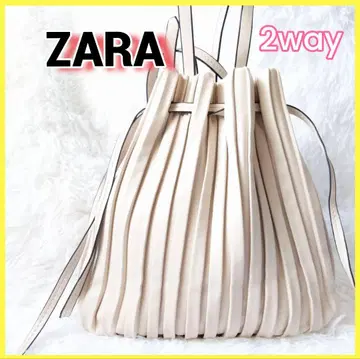 새상품급 ZARA 플리츠 핸드백 숄더백 2way 아이보리