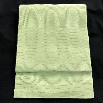 일본 의류 나고야 오비 여름 오비 린넨 직물 연한 녹색