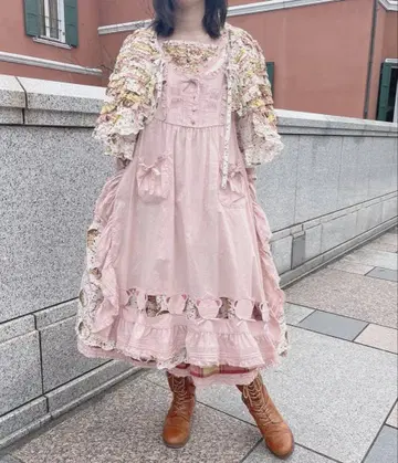 핑크하우스 곰 시리즈 에이프런 드레스