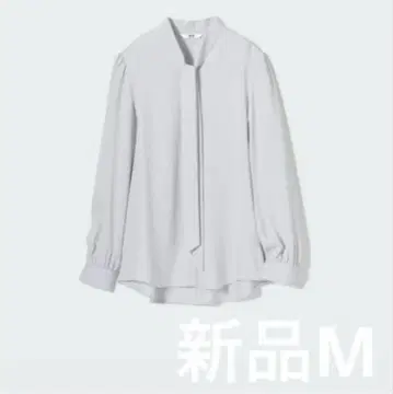 새상품 유니클로 레이온 보타이 블라우스