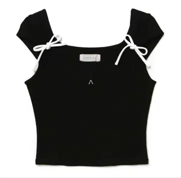 andmary Tina ribbon tops BLACK