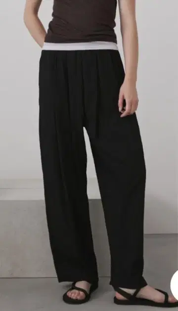 와이드 이지 팬츠 블랙 와이드 팬츠