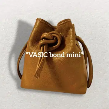 "VASIC bond mini" 핸드백 슈링크 가죽 브라운