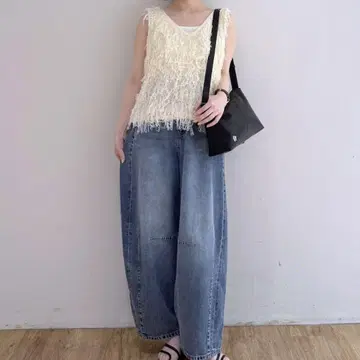LOWRYSFARM 이지 배럴 데님 팬츠