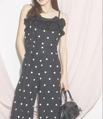 toccocloset 모듬 컷 조젯 프릴 올인원 도트 무늬