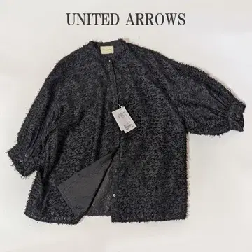 UNITED ARROWS 유나이티드 애로우즈 블랙 프린지 블라우스