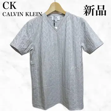 CK CALVIN KLEIN 반팔 티셔츠 V넥 티셔츠 그레이 계열