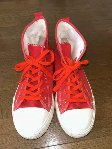 27cm 레드 하이컷 스니커즈