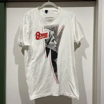 David Bowie Lightning 로우 프로파일 화이트 T셔츠