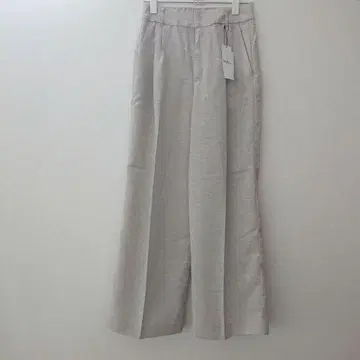미사용 택 포함 린넨풍 와이드 턱 팬츠