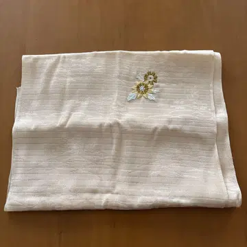 여름용! 아이보리 자수 오비와 술이 달린 허리띠 세트