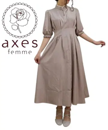 axes femme 알리시아 원피스 새상품급 프릴 롱 기장 퍼프 슬리브