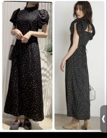 스나이델 지속 가능한 개더 퍼프 슬리브 원피스