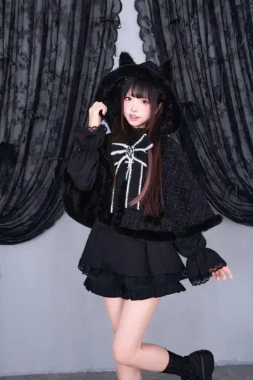 nogenki 퍼 엣지 케이프