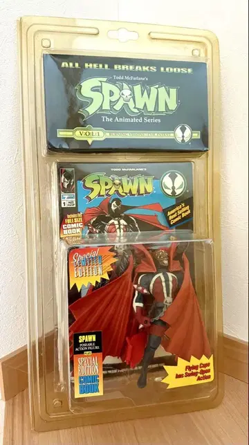 Spawn 웜 헤드 블루 액션 피규어 스페셜 에디션 VHS 코믹 포함