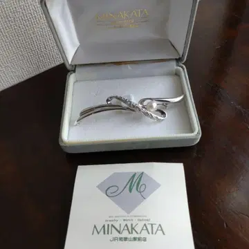 MINAKATA 실버 브로치 펄 장식