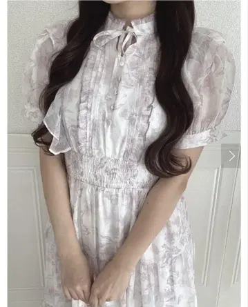 라메 프릴 꽃무늬 OP