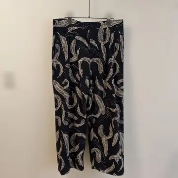 NICENESS 네이비 깃털 무늬 와이드 팬츠