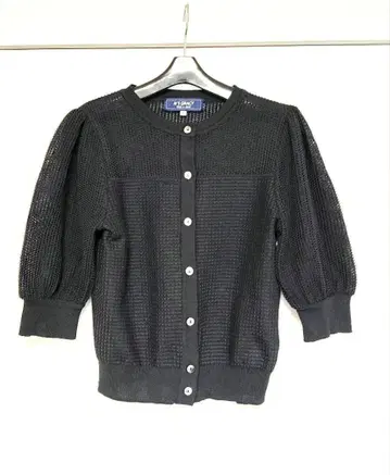 M's Gracy 블랙 5부 소매 가디건