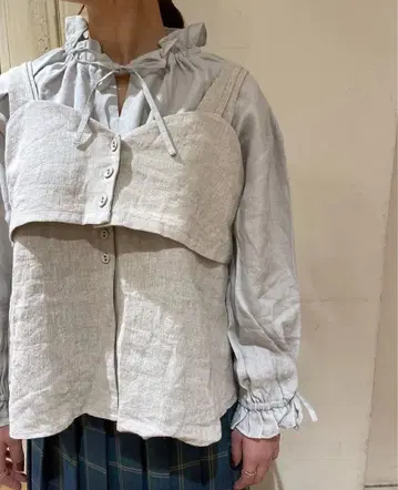 사만사 모스모스 다치카와 한정판 2겹 뷔스티에 아이보리