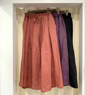 corail 코라유 린넨 턱 와이드 팬츠