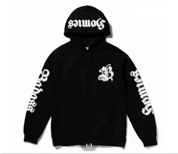 B LOGO BOTH SIDES 후드 티 화이트 (블랙)