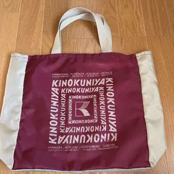 기이쿠니야 KINOKUNIYA 에코백 구 로고 에코로지 백 와인 레드
