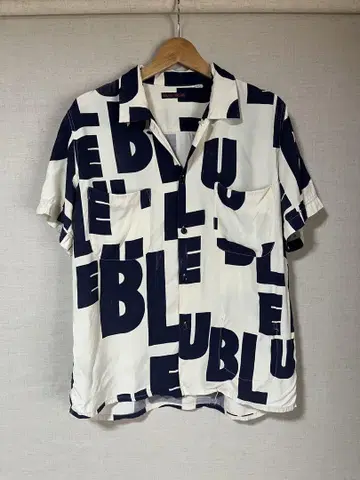 구제 의류 BLUEBLUE 반팔 셔츠 레이온 셔츠 올 패턴 셔츠 스트릿